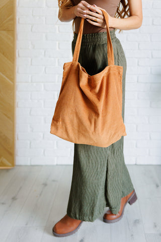 Last Minute Corduroy Tote in Brown-Handbags-Ave Shops-Motis & Co Boutique, Women's Fashion Boutique in Carthage, Missouri