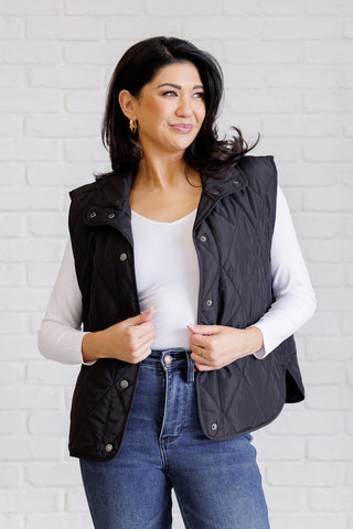 Layering Queen Quilted Puffer Vest in Black-Vests-Ave Shops-Motis & Co Boutique, Women's Fashion Boutique in Carthage, Missouri