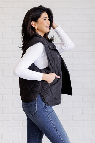 Layering Queen Quilted Puffer Vest in Black-Vests-Ave Shops-Motis & Co Boutique, Women's Fashion Boutique in Carthage, Missouri