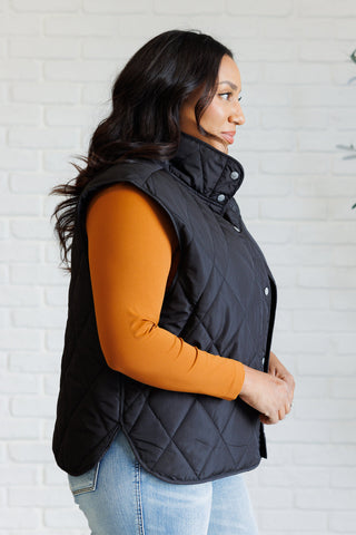 Layering Queen Quilted Puffer Vest in Black-Vests-Ave Shops-Motis & Co Boutique, Women's Fashion Boutique in Carthage, Missouri