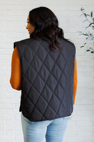 Layering Queen Quilted Puffer Vest in Black-Vests-Ave Shops-Motis & Co Boutique, Women's Fashion Boutique in Carthage, Missouri