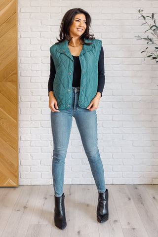 Layering Queen Quilted Puffer Vest in Hunter Green-Vests-Ave Shops-Motis & Co Boutique, Women's Fashion Boutique in Carthage, Missouri