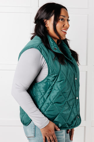 Layering Queen Quilted Puffer Vest in Hunter Green-Vests-Ave Shops-Motis & Co Boutique, Women's Fashion Boutique in Carthage, Missouri