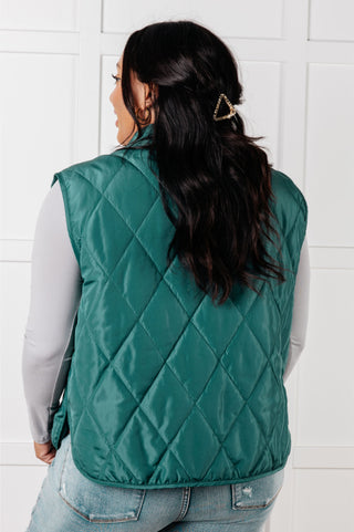 Layering Queen Quilted Puffer Vest in Hunter Green-Vests-Ave Shops-Motis & Co Boutique, Women's Fashion Boutique in Carthage, Missouri