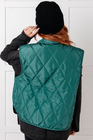 Layering Queen Quilted Puffer Vest in Hunter Green-Vests-Ave Shops-Motis & Co Boutique, Women's Fashion Boutique in Carthage, Missouri