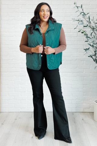 Layering Queen Quilted Puffer Vest in Hunter Green-Vests-Ave Shops-Motis & Co Boutique, Women's Fashion Boutique in Carthage, Missouri