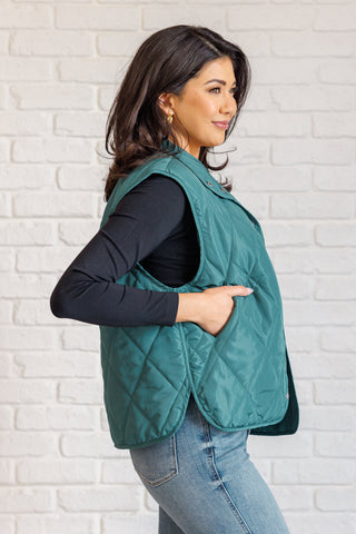 Layering Queen Quilted Puffer Vest in Hunter Green-Vests-Ave Shops-Motis & Co Boutique, Women's Fashion Boutique in Carthage, Missouri