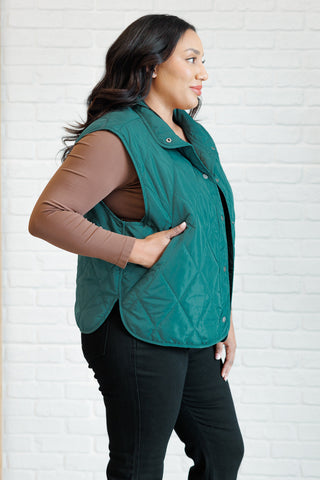 Layering Queen Quilted Puffer Vest in Hunter Green-Vests-Ave Shops-Motis & Co Boutique, Women's Fashion Boutique in Carthage, Missouri