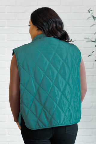 Layering Queen Quilted Puffer Vest in Hunter Green-Vests-Ave Shops-Motis & Co Boutique, Women's Fashion Boutique in Carthage, Missouri