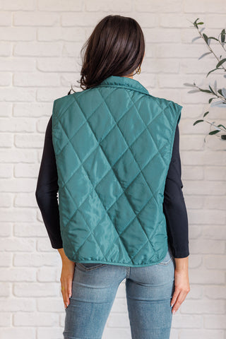 Layering Queen Quilted Puffer Vest in Hunter Green-Vests-Ave Shops-Motis & Co Boutique, Women's Fashion Boutique in Carthage, Missouri