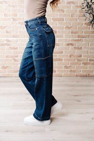 Leila High Rise Cargo Straight Jeans-Jeans-Ave-Motis & Co Boutique, Women's Fashion Boutique in Carthage, Missouri