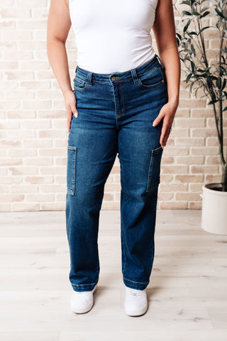 Leila High Rise Cargo Straight Jeans-Jeans-Ave-Motis & Co Boutique, Women's Fashion Boutique in Carthage, Missouri