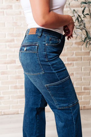 Leila High Rise Cargo Straight Jeans-Jeans-Ave-Motis & Co Boutique, Women's Fashion Boutique in Carthage, Missouri