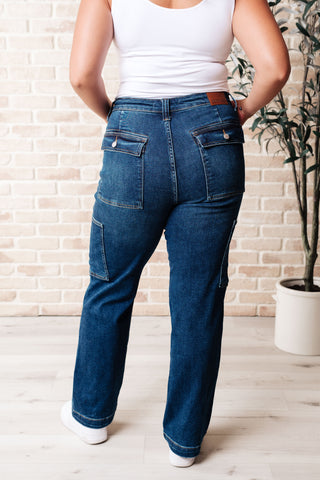 Leila High Rise Cargo Straight Jeans-Jeans-Ave-Motis & Co Boutique, Women's Fashion Boutique in Carthage, Missouri