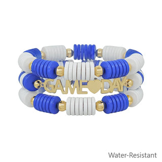 Royal Blue & White Gameday Stretch Bracelet-Bracelets-What's Hot-Motis & Co Boutique, Women's Fashion Boutique in Carthage, Missouri