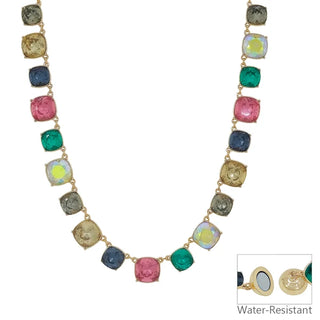 Delta Multicolored Square Crystal Necklace-Necklace-What's Hot-Motis & Co Boutique, Women's Fashion Boutique in Carthage, Missouri