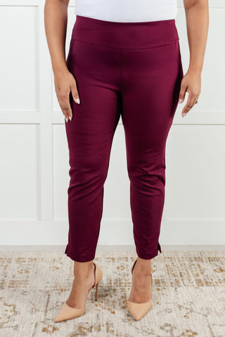 Magic Ankle Crop Skinny Pants in Wine-Pants-Ave Shops-Motis & Co Boutique, Women's Fashion Boutique in Carthage, Missouri