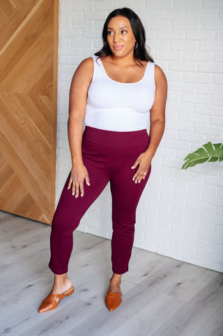 Magic Ankle Crop Skinny Pants in Wine-Pants-Ave Shops-Motis & Co Boutique, Women's Fashion Boutique in Carthage, Missouri