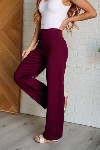 Magic Wide Leg Pants in Wine-Bottoms-Ave Shops-Motis & Co Boutique, Women's Fashion Boutique in Carthage, Missouri