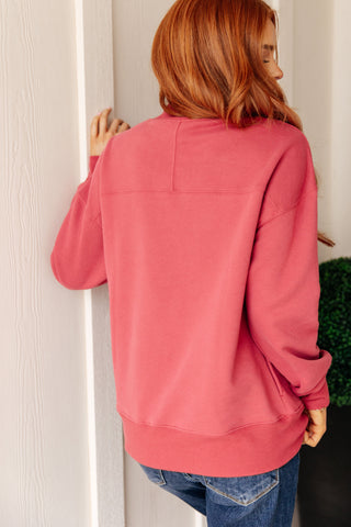 Make No Mistake Mock Neck Pullover in Cranberry-Tops-Ave Shops-Motis & Co Boutique, Women's Fashion Boutique in Carthage, Missouri