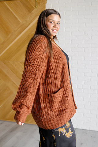 Maybe Monday Cardigan in Chestnut-Cardigans-Ave Shops-Motis & Co Boutique, Women's Fashion Boutique in Carthage, Missouri