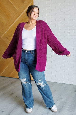 Maybe Monday Cardigan in Berry-Cardigans-Ave Shops-Motis & Co Boutique, Women's Fashion Boutique in Carthage, Missouri