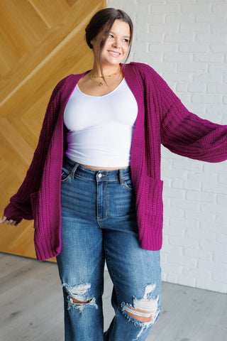 Maybe Monday Cardigan in Berry-Cardigans-Ave Shops-Motis & Co Boutique, Women's Fashion Boutique in Carthage, Missouri