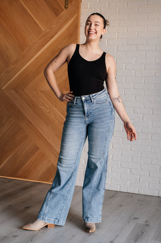 Melia High Rise Side Seam Detail Wide Leg Jeans-Jeans-Ave Shops-Motis & Co Boutique, Women's Fashion Boutique in Carthage, Missouri