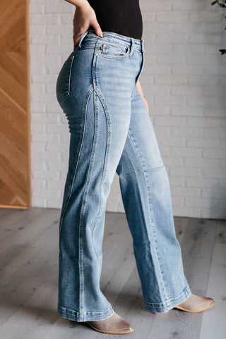 Melia High Rise Side Seam Detail Wide Leg Jeans-Jeans-Ave Shops-Motis & Co Boutique, Women's Fashion Boutique in Carthage, Missouri