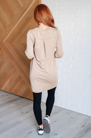 Milan Travel Shift Dress in Khaki-Dresses-Ave Shops-Motis & Co Boutique, Women's Fashion Boutique in Carthage, Missouri