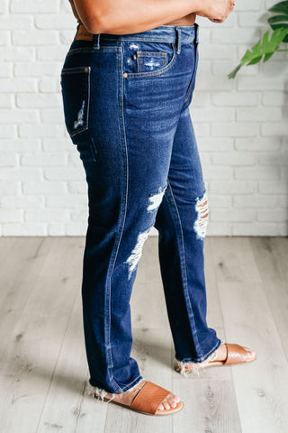 Montana High Rise Rigid Magic Distressed Straight Jeans-Denim-Ave-Motis & Co Boutique, Women's Fashion Boutique in Carthage, Missouri