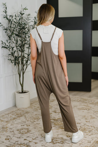 Mood Match Relaxed Spaghetti Strap Jumpsuit in Mocha-Jumpsuits & Rompers-Ave Shops-Motis & Co Boutique, Women's Fashion Boutique in Carthage, Missouri