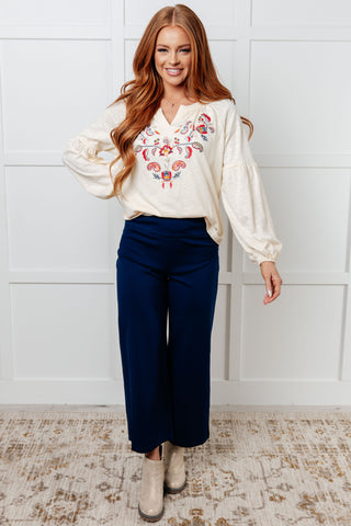 More Than You Would Think Embroidered Blouse-Long Sleeves-Ave Shops-Motis & Co Boutique, Women's Fashion Boutique in Carthage, Missouri