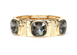 Windsor Gold & Black Crystal Stretch Bracelet-Bracelets-What's Hot-Motis & Co Boutique, Women's Fashion Boutique in Carthage, Missouri