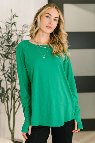 Nice to Each Other Raglan Sleeve Top in Kelly Green-Long Sleeves-Ave Shops-Motis & Co Boutique, Women's Fashion Boutique in Carthage, Missouri