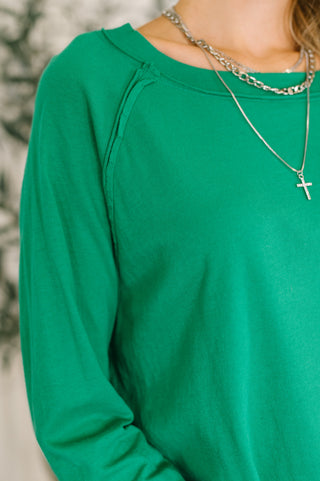 Nice to Each Other Raglan Sleeve Top in Kelly Green-Long Sleeves-Ave Shops-Motis & Co Boutique, Women's Fashion Boutique in Carthage, Missouri