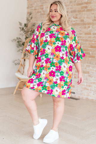 No Garden, No Problem Bubble Sleeve Dress-Dresses-Ave shops-Motis & Co Boutique, Women's Fashion Boutique in Carthage, Missouri