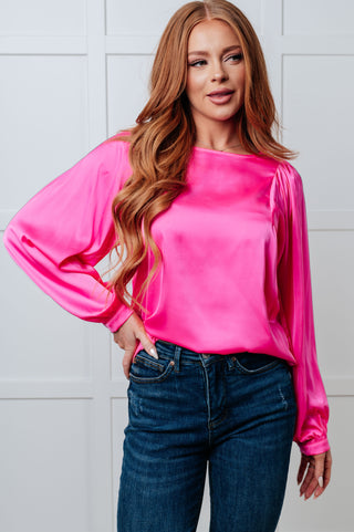 Not Exaggerating Satin Puff Sleeve Blouse-Blouses-Ave Shops-Motis & Co Boutique, Women's Fashion Boutique in Carthage, Missouri