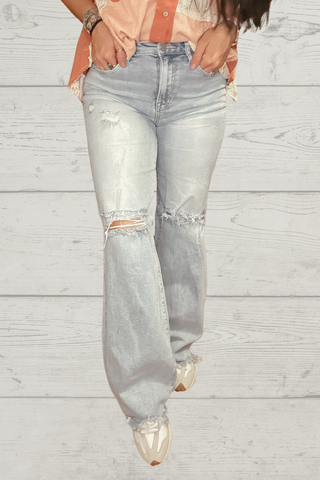 Calvin High Rise Wide Leg Jeans-Jeans-Risen-Motis & Co Boutique, Women's Fashion Boutique in Carthage, Missouri