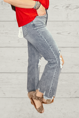 Babs Heavy Distressed Straight Jeans-Jeans-Risen-Motis & Co Boutique, Women's Fashion Boutique in Carthage, Missouri