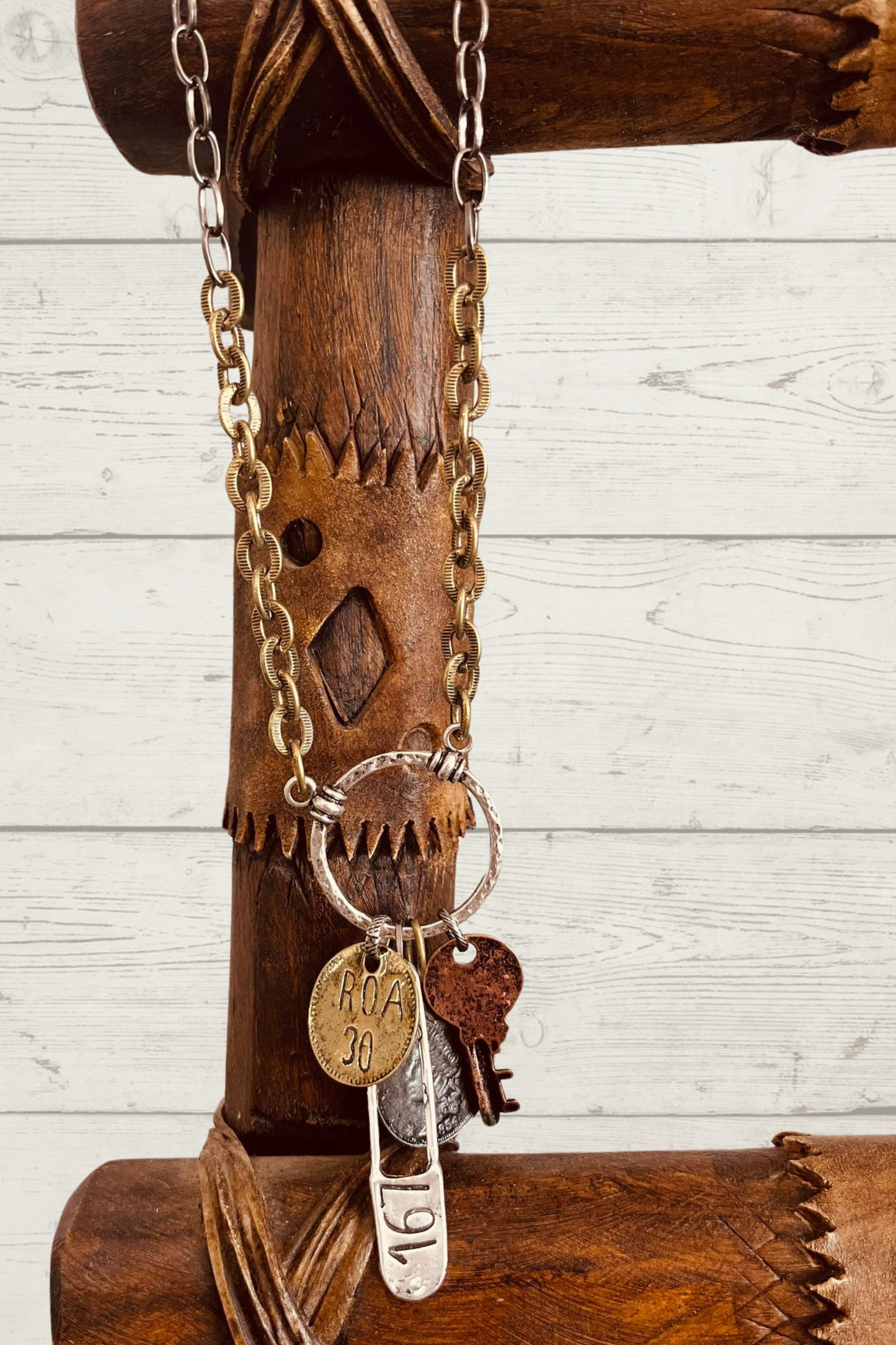 Locker Key Antiqued Necklace-Necklaces-Lost & Found-Motis & Co Boutique, Women's Fashion Boutique in Carthage, Missouri