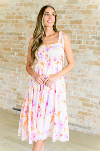 Pastel Petals Floral Midi Dress-Dresses-Ave-Motis & Co Boutique, Women's Fashion Boutique in Carthage, Missouri