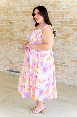 Pastel Petals Floral Midi Dress-Dresses-Ave-Motis & Co Boutique, Women's Fashion Boutique in Carthage, Missouri