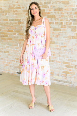 Pastel Petals Floral Midi Dress-Dresses-Ave-Motis & Co Boutique, Women's Fashion Boutique in Carthage, Missouri