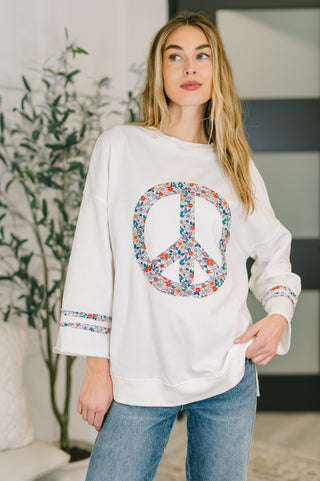 Peace, Love, and Flowers Peace Sign Top-Sweaters-Ave Shops-Motis & Co Boutique, Women's Fashion Boutique in Carthage, Missouri