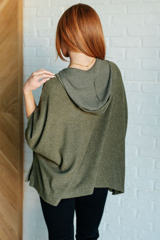 Perfectly Poised Hooded Poncho in Olive-Layers-Ave Shops-Motis & Co Boutique, Women's Fashion Boutique in Carthage, Missouri