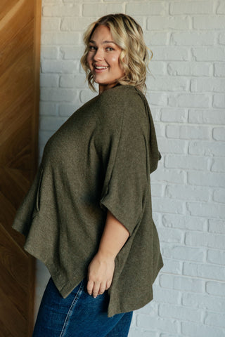 Perfectly Poised Hooded Poncho in Olive-Layers-Ave Shops-Motis & Co Boutique, Women's Fashion Boutique in Carthage, Missouri