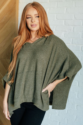 Perfectly Poised Hooded Poncho in Olive-Layers-Ave Shops-Motis & Co Boutique, Women's Fashion Boutique in Carthage, Missouri