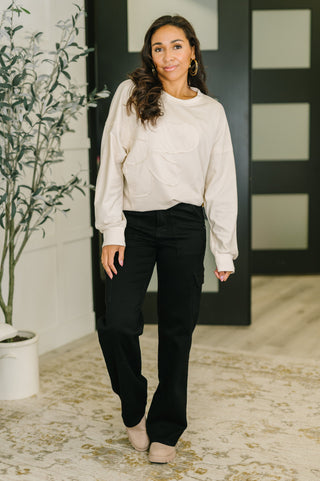 Petal Poise Floral Applique Pullover in Neutral-Sweaters-Ave Shops-Motis & Co Boutique, Women's Fashion Boutique in Carthage, Missouri