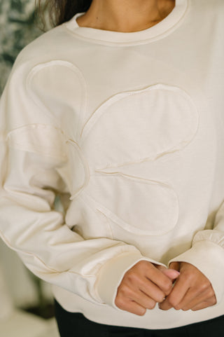 Petal Poise Floral Applique Pullover in Neutral-Sweaters-Ave Shops-Motis & Co Boutique, Women's Fashion Boutique in Carthage, Missouri